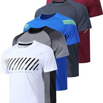 5 Pack Men’s Active Quick Dry Crew Neck T Shirts |... - Image 2