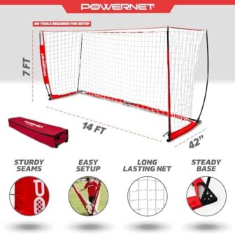 PowerNet Carli Lloyd Soccer Goal, Portable Net Col... - Image 4