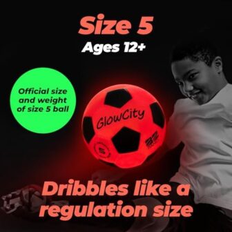 GlowCity Glow in The Dark Soccer Ball | Light Up I... - Image 7