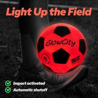 GlowCity Glow in The Dark Soccer Ball | Light Up I... - Image 3