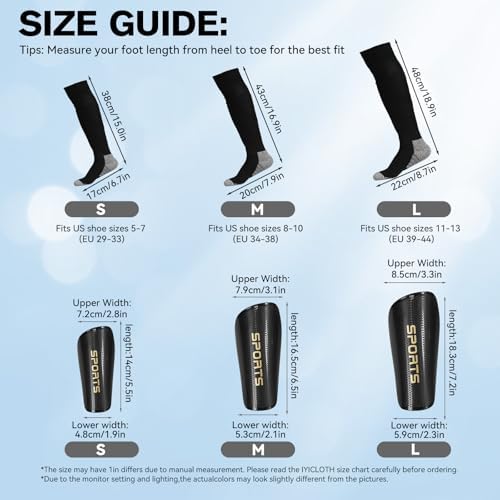 Youth Soccer Shin Guard Socks, Built-in Protective... - Image 6