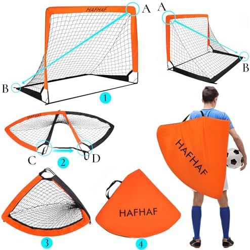 HAFHAF Soccer Goals, 4x3 ft Portable Kid Soccer Go... - Image 8