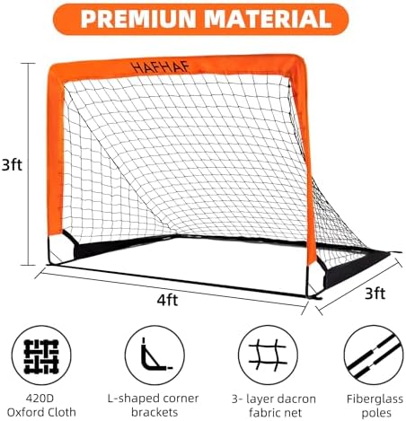 HAFHAF Soccer Goals, 4x3 ft Portable Kid Soccer Go... - Image 3