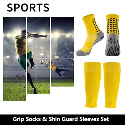 2 Set Anti-Slip Grip Soccer Socks with Shin Guard ... - Image 10