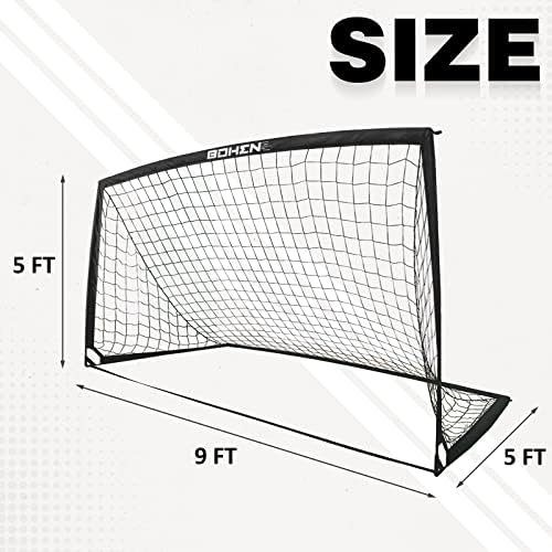 BOHEN 9x5 FT Kids Soccer Goals with Carry Bag, Por... - Image 7