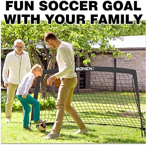BOHEN 9x5 FT Kids Soccer Goals with Carry Bag, Por... - Image 9