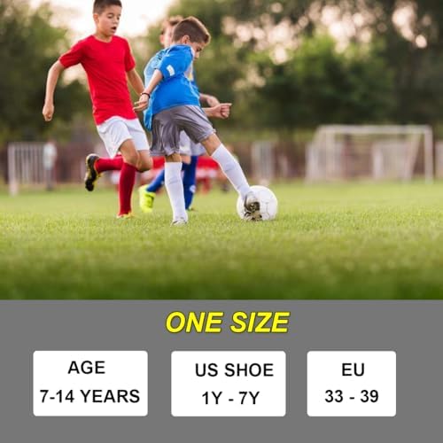 2 Set Kids Grip Soccer Socks with Shin Guard Sleev... - Image 6