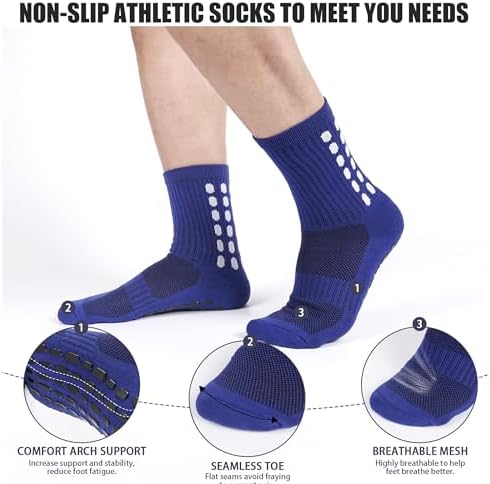 2 Set Grip Soccer Socks and Shin Guard Sleeves Non... - Image 4