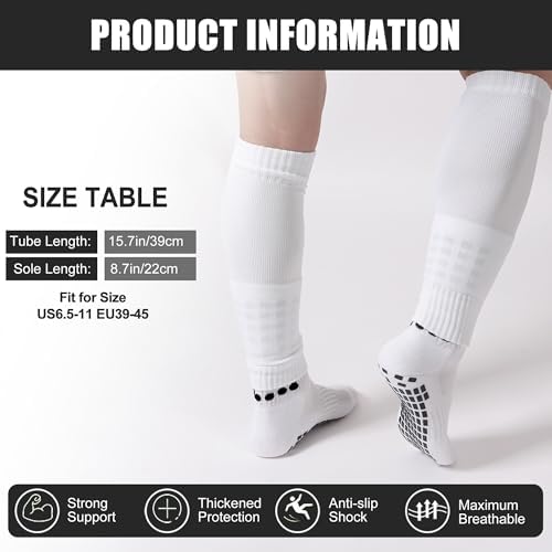 2 Set Grip Soccer Socks and Shin Guard Sleeves Non... - Image 3