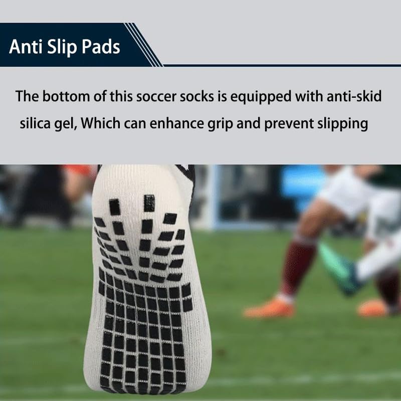 2 Set Kids Grip Soccer Socks with Shin Guard Sleev... - Image 5