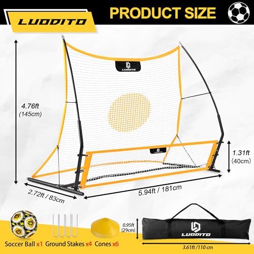 Soccer Rebounder Net, 2-in-1 Soccer Trainer, Socce... - Image 8