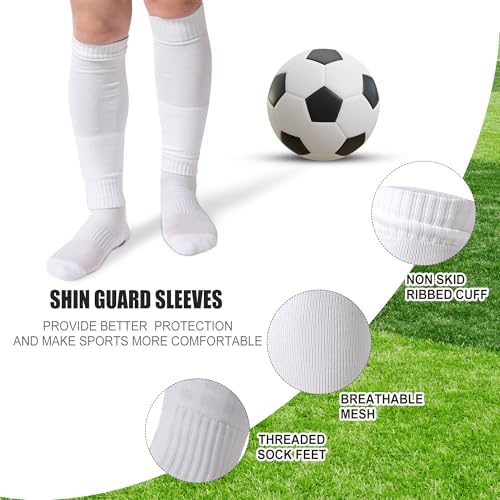 2 Set Grip Soccer Socks and Shin Guard Sleeves Non... - Image 5