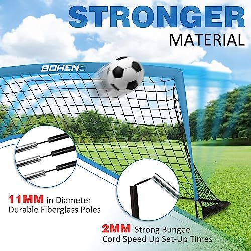 BOHEN 9x5 FT Kids Soccer Goals with Carry Bag, Por... - Image 4
